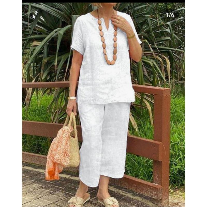 Isla | Conjunto de Lino de Pierna Ancha