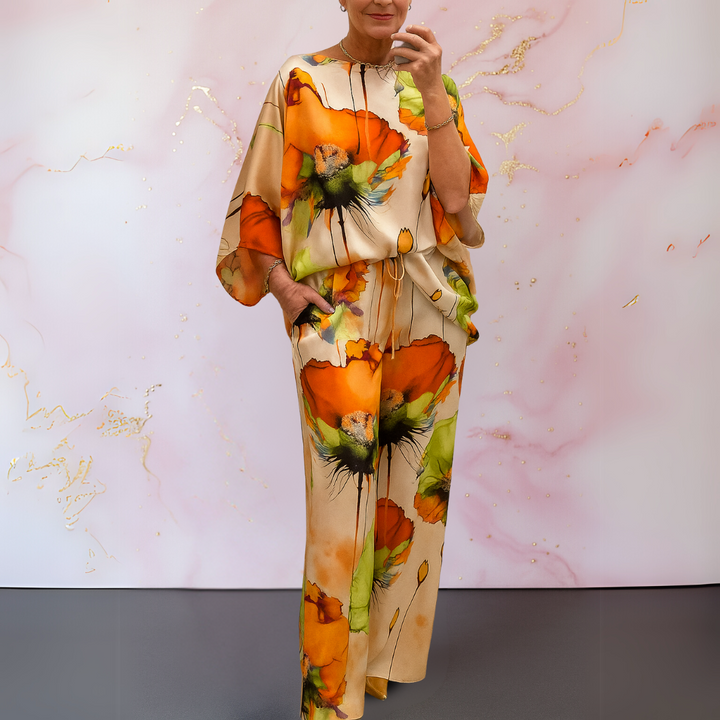 Ximena | Conjunto Artístico de Satén de Dos Piezas