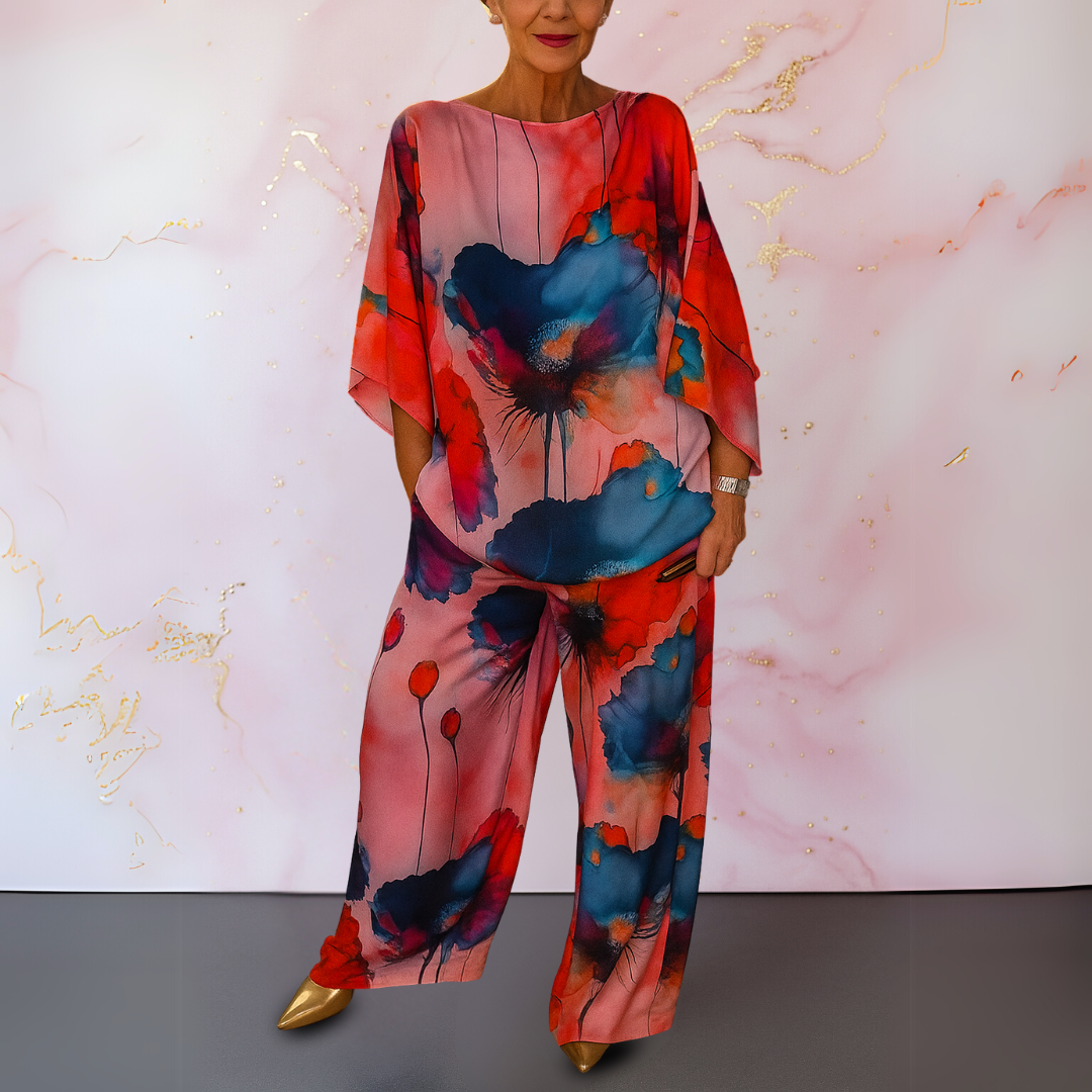 Ximena | Conjunto Artístico de Satén de Dos Piezas