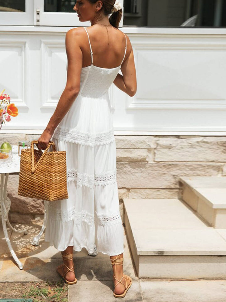 Barbara | Vestido Midi de Encaje con Tirantes