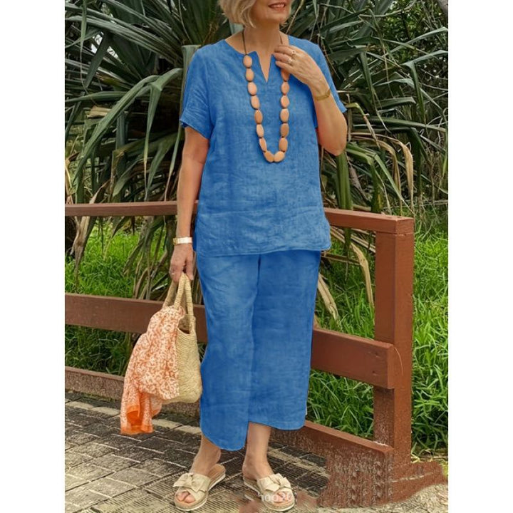 Isla | Conjunto de Lino de Pierna Ancha