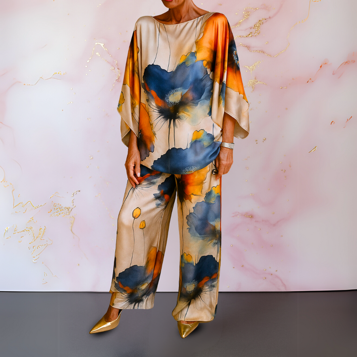 Ximena | Conjunto Artístico de Satén de Dos Piezas