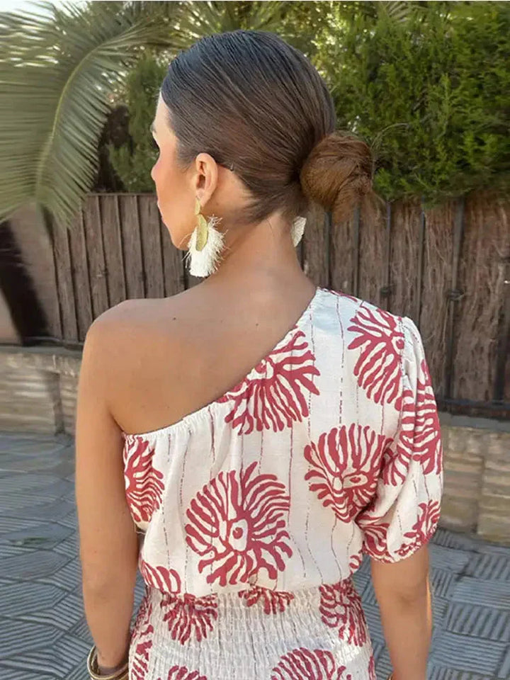 Lily | Vestido Midi Sin Hombro