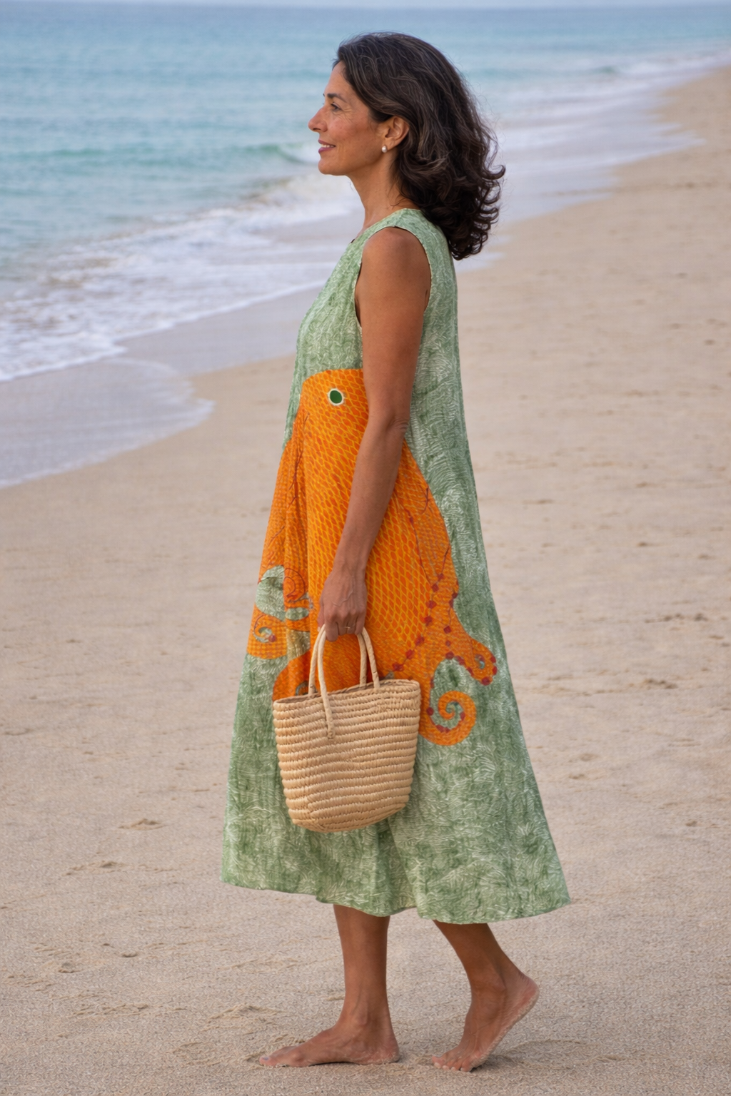 Teresa | Vestido midi de estilo oceánico