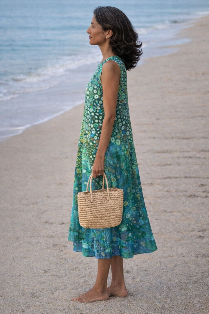 Zara | Vestido midi con estampado de arrecife