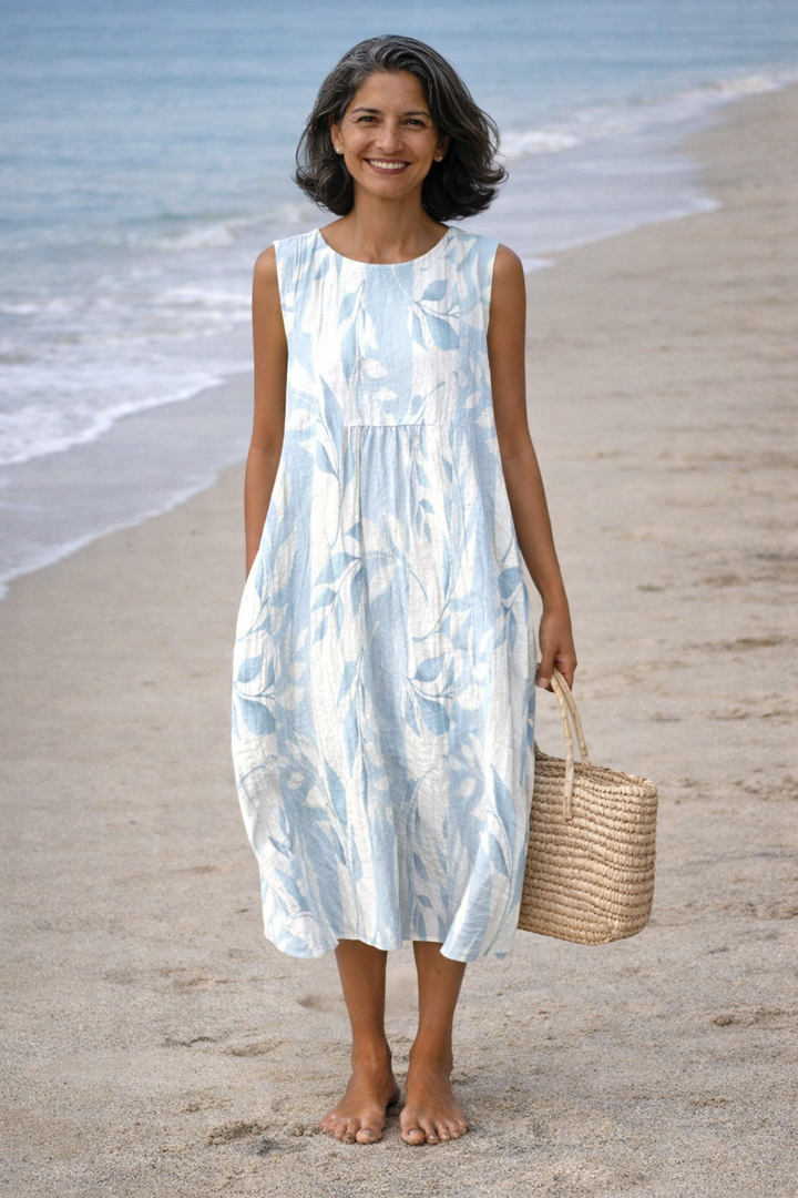 Alegría | Vestido midi con hojas