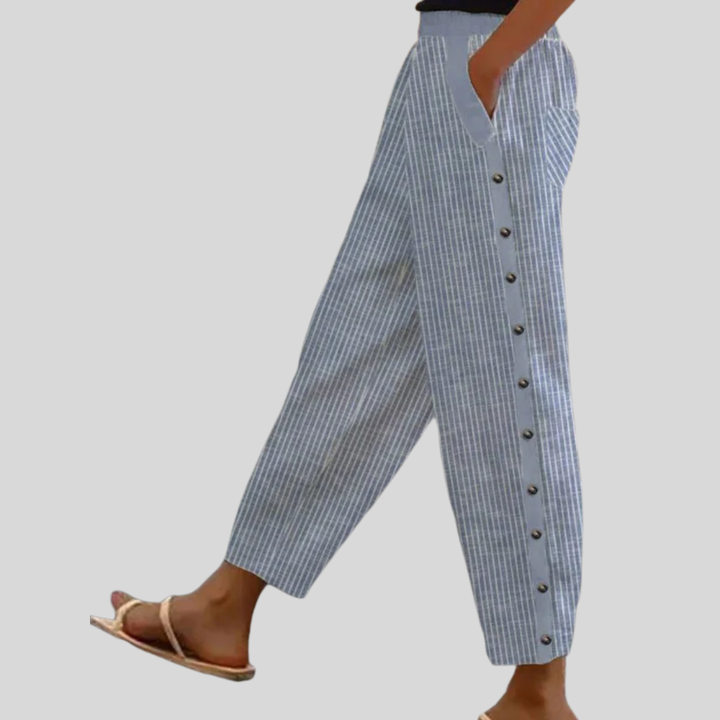 Linaya | Pantalón de Rayas con Botones