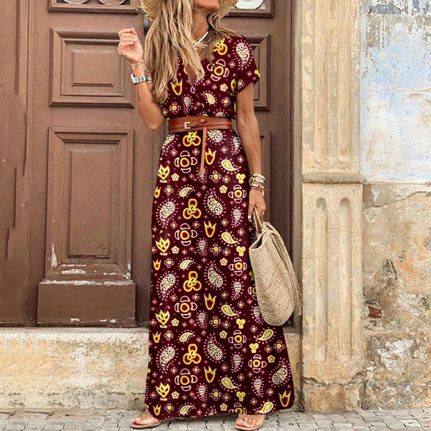 Luna | Vestido Maxi Boho con Escote en V