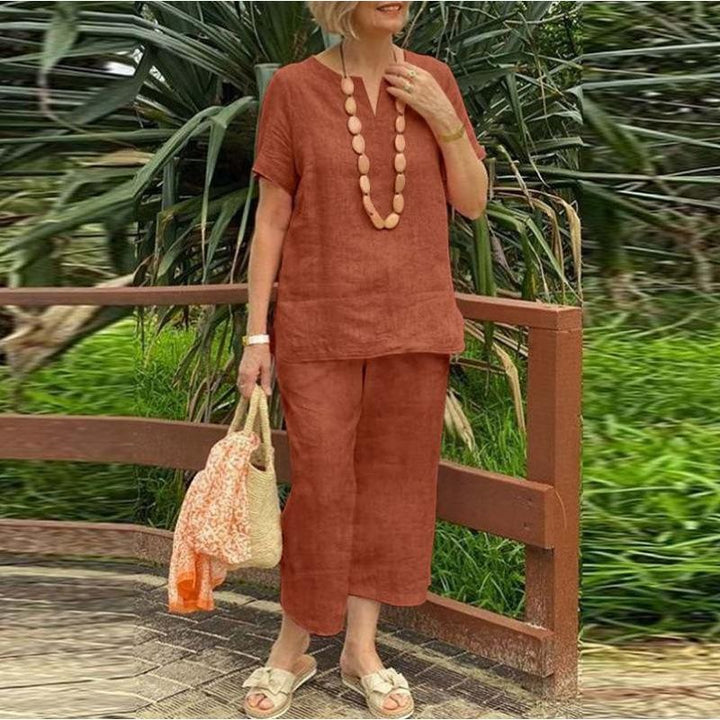 Isla | Conjunto de Lino de Pierna Ancha