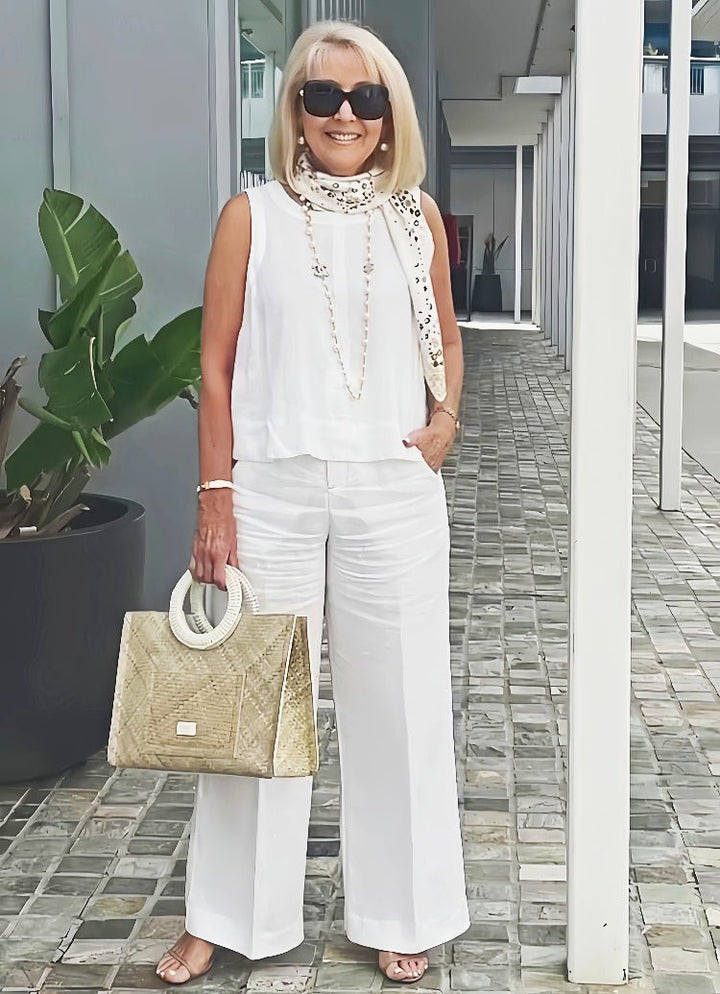 Annalise | Elegante Conjunto de Dos Piezas Sin Mangas