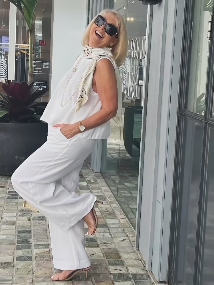 Annalise | Elegante Conjunto de Dos Piezas Sin Mangas