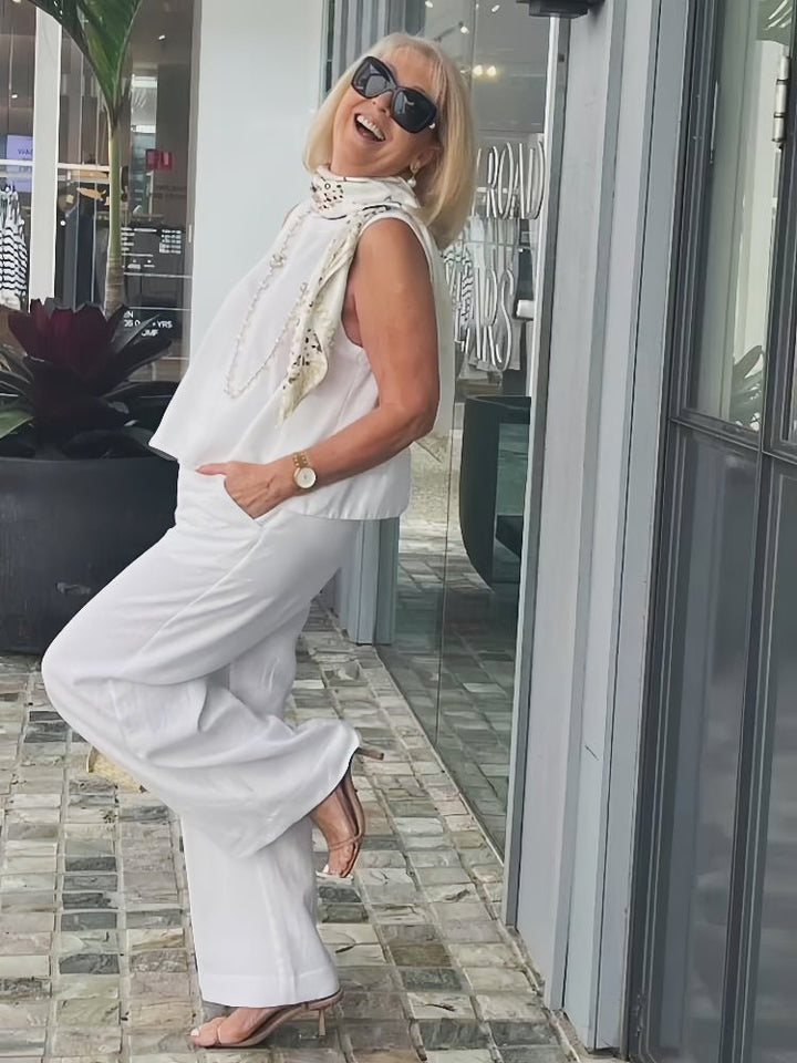 Annalise | Elegante Conjunto de Dos Piezas Sin Mangas