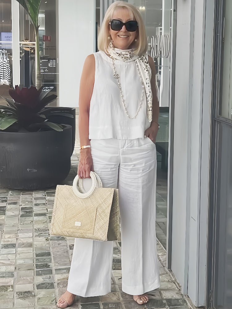 Annalise | Elegante Conjunto de Dos Piezas Sin Mangas