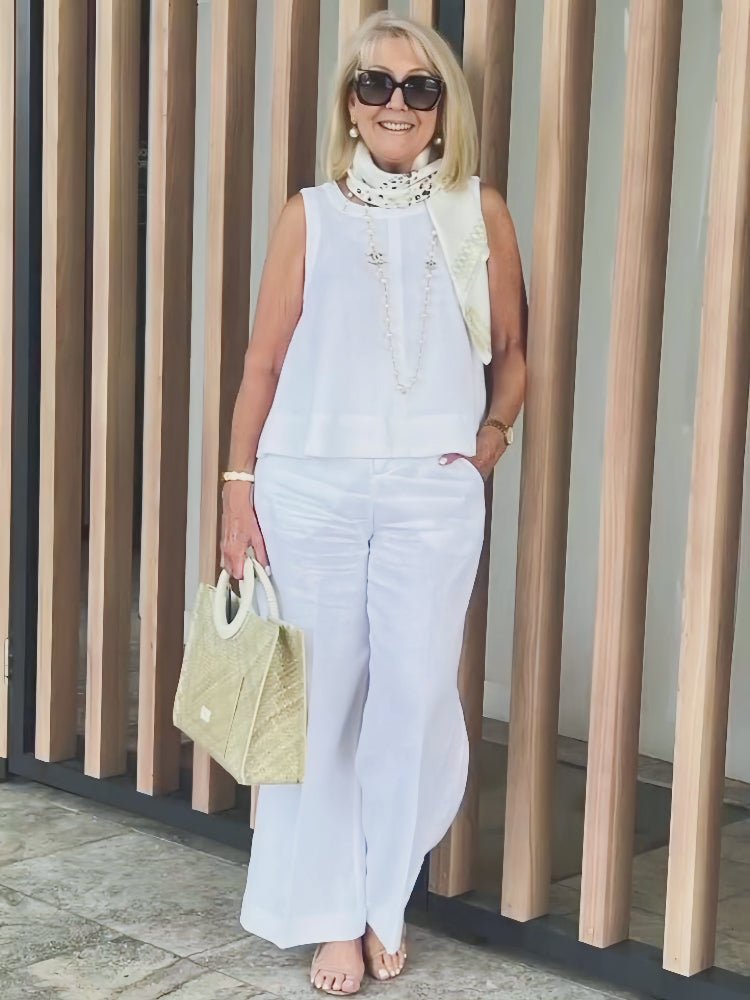 Annalise | Elegante Conjunto de Dos Piezas Sin Mangas