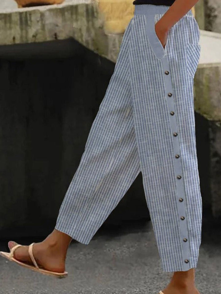 Linaya | Pantalón de Rayas con Botones